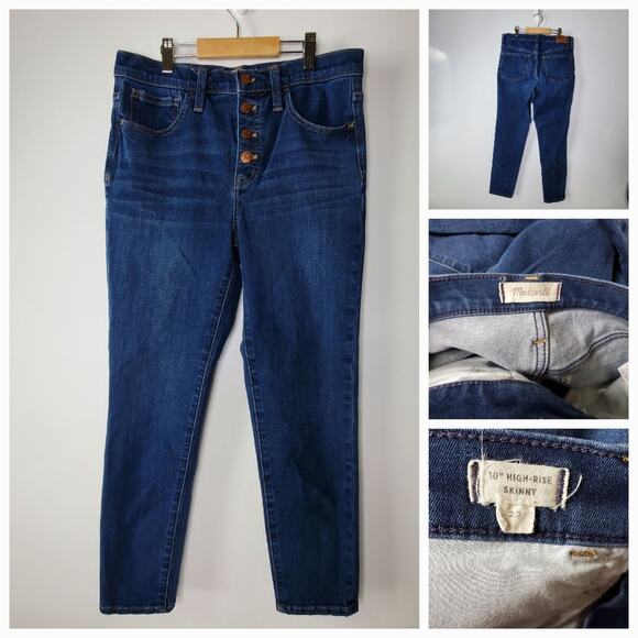 Madewell 10-inch High Waist Skinny Jeans: Button Front Edition In Cassia - Picture 1 of 13